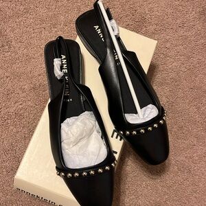 New in box Anne Klein Black Akcarra flex pull on sling back shoes 9M